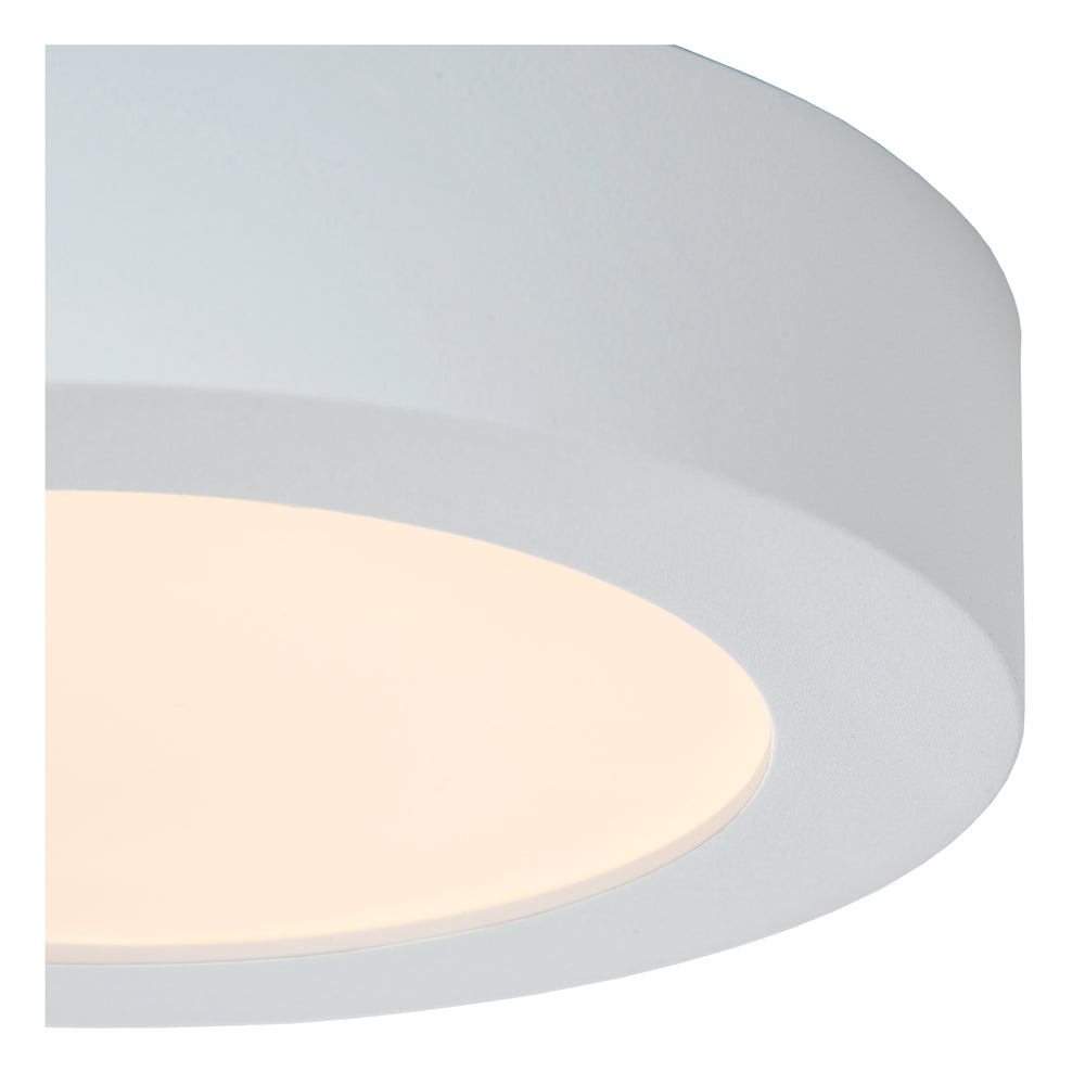 Lucide BRICE LED bathroom ceiling light, round 18cm, dimmable 12W 3000K, IP44 White