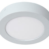 Lucide BRICE LED bathroom ceiling light, round 18cm, dimmable 12W 3000K, IP44 White