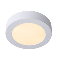Lucide BRICE LED bathroom ceiling light, round 18cm, dimmable 12W 3000K, IP44 White