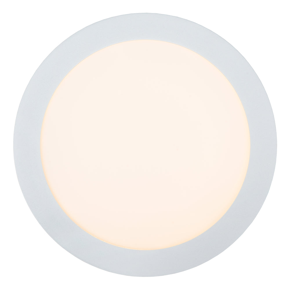 Lucide BRICE LED bathroom ceiling light, dimmable 15W 3000K, IP44 round 24cm White modern design