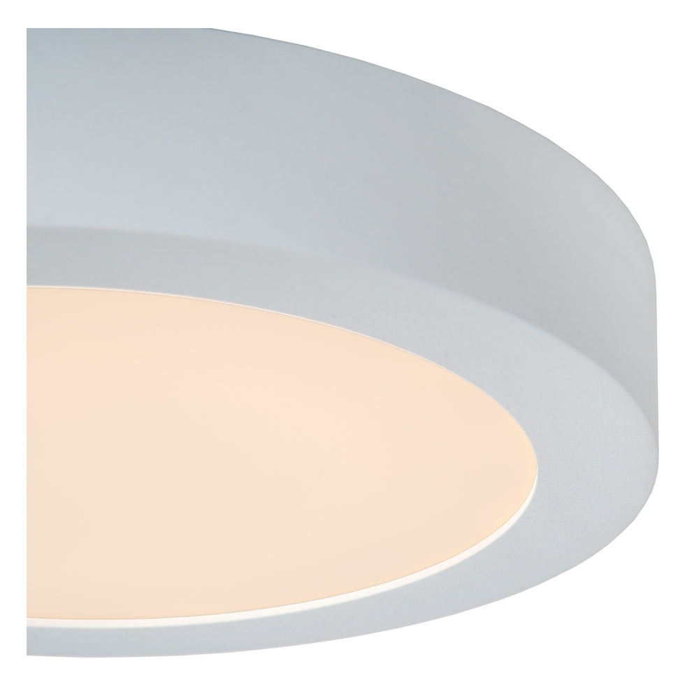 Lucide BRICE LED bathroom ceiling light, dimmable 15W 3000K, IP44 round 24cm White modern design