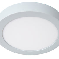 Lucide BRICE LED bathroom ceiling light, dimmable 15W 3000K, IP44 round 24cm White modern design