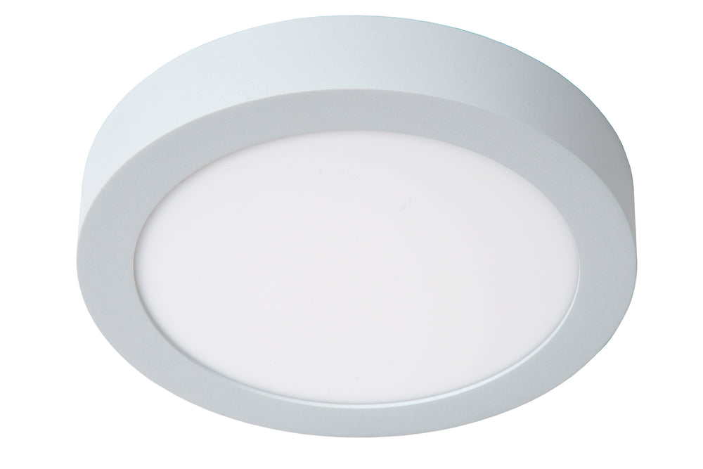 Lucide BRICE LED bathroom ceiling light, dimmable 15W 3000K, IP44 round 24cm White modern design