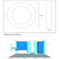 Lucide BRICE LED bathroom ceiling light, dimmable 15W 3000K, IP44 round 24cm White modern design