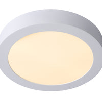 Lucide BRICE LED bathroom ceiling light, dimmable 15W 3000K, IP44 round 24cm White modern design
