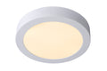 Lucide BRICE LED bathroom ceiling light, dimmable 15W 3000K, IP44 round 24cm White modern design