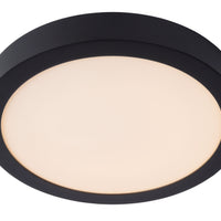 Lucide BRICE LED ceiling light, 30W 3000K dimmable, IP44 round 30cm, Matt Black, modern bathroom lighting