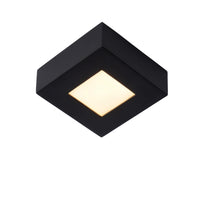 Lucide BRICE LED bathroom ceiling light, dimmable 8W 3000K, IP44, square black finish