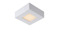 Lucide BRICE LED bathroom ceiling light, dimmable 8W 3000K, IP44, square white aluminum 220-240V