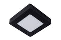 Lucide BRICE LED bathroom ceiling light, dimmable 15W 3000K, IP44, square matt Black finish