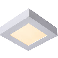 Lucide BRICE LED bathroom ceiling light, dimmable 15W 3000K, IP44, square Matt White finish