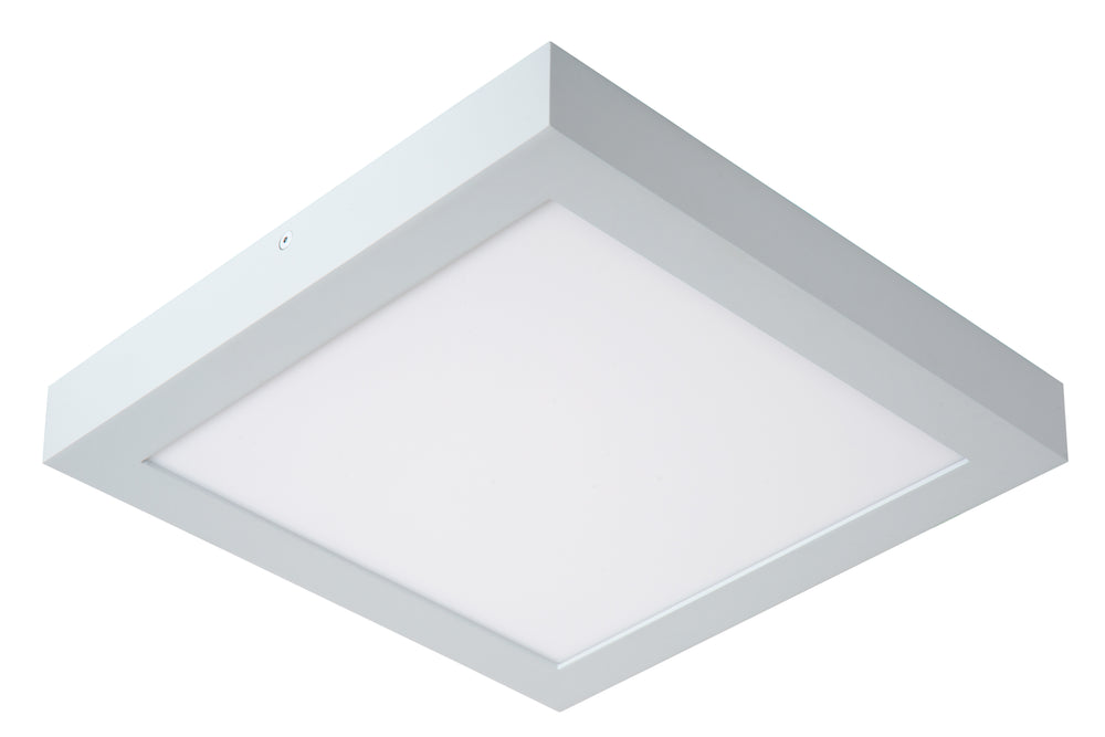 Lucide BRICE LED bathroom ceiling light, dimmable 30W 3000K, IP44, White, modern square design