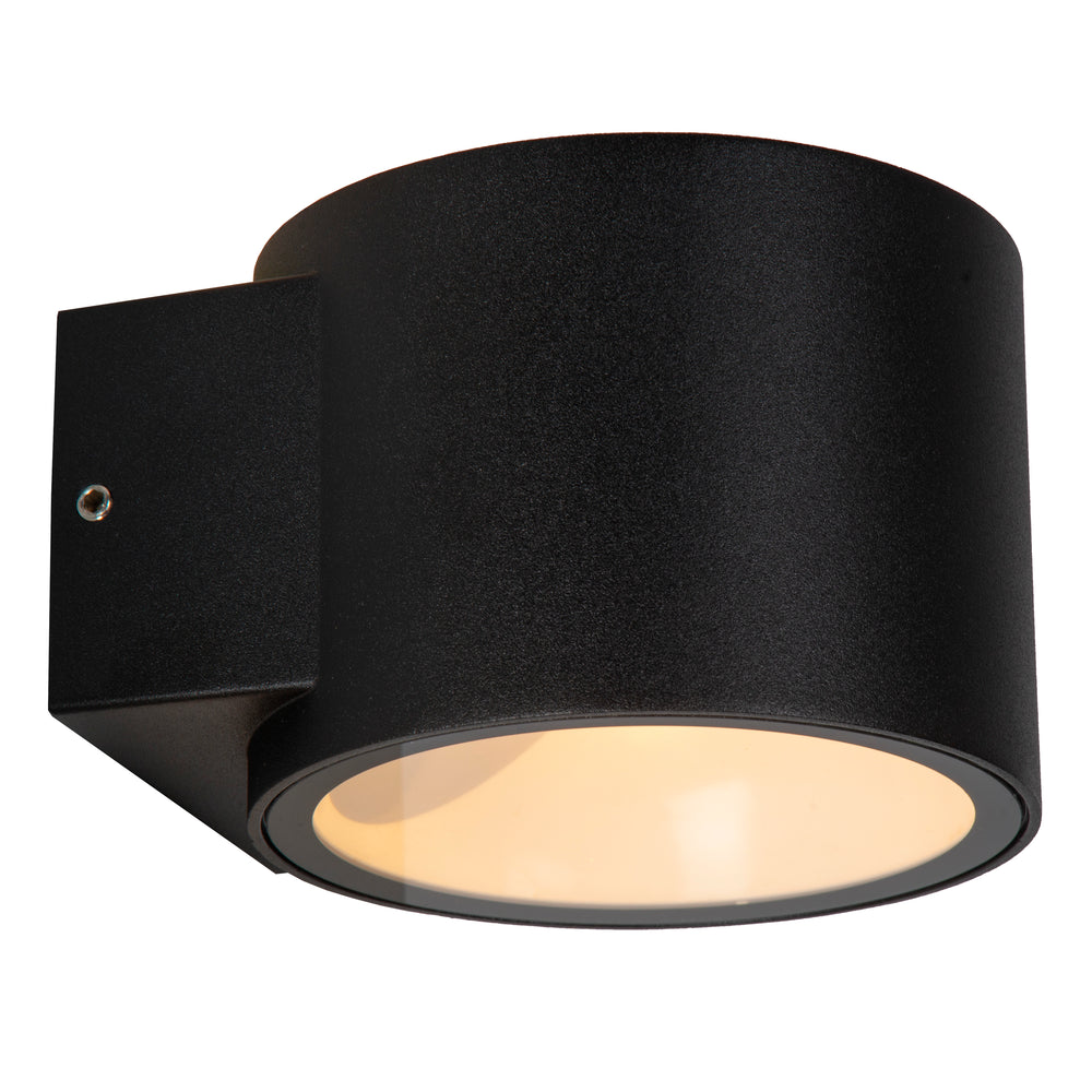 Lucide OXFORD LED wall light indoor outdoor, IP54 Black aluminum, G9 socket uplight & downlight