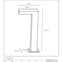 Lucide TEXAS LED bollard light 7W 3000K IP54 Anthracite outdoor aluminum 220-240V 600mm modern garden lighting
