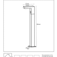 Lucide TEXAS-IR LED bollard light 7W 3000K IP54 with motion and day/night sensor Dark Grey