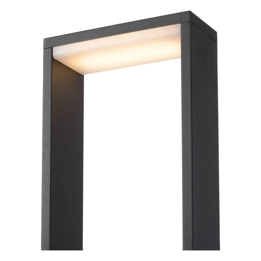 Lucide GOA LED bollard light 10W 3000K IP54 Dark Grey outdoor garden lighting