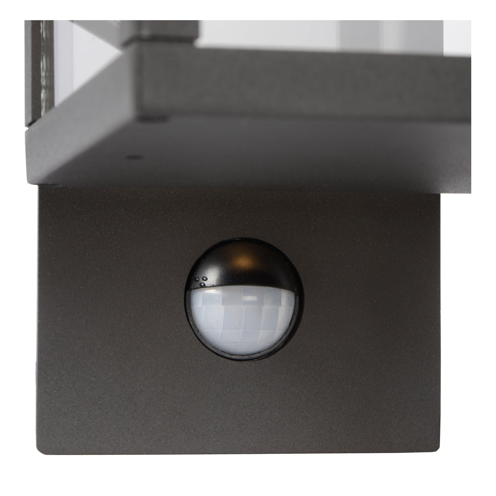 Lucide CLAIRETTE LED wall light 13W 3000K IP54 with PIR motion sensor and anthracite housing