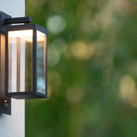 Lucide CLAIRETTE LED wall light 13W 3000K IP54 with PIR motion sensor and anthracite housing