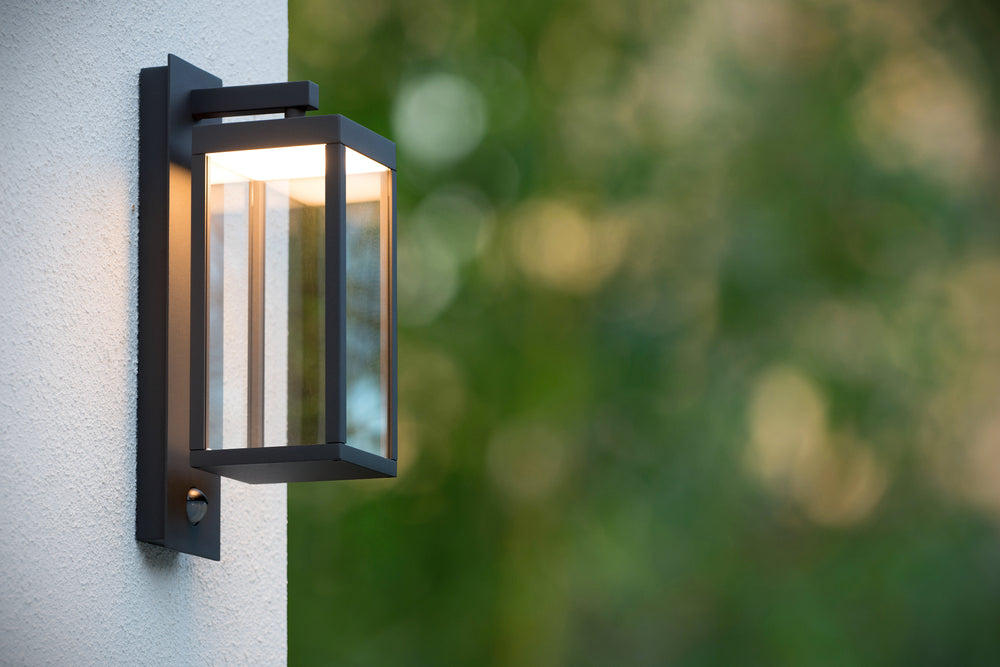 Lucide CLAIRETTE LED wall light 13W 3000K IP54 with PIR motion sensor and anthracite housing