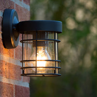 Lucide KEPPEL wall light indoor outdoor E27 socket IP44 Matt Black metal 220-240V 60W