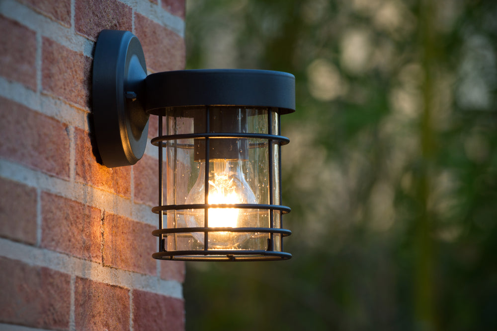 Lucide KEPPEL Wandleuchte Innen Außen E27 Fassung IP44 Matt Schwarz Metall 220-240V 60W