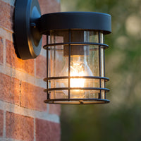 Lucide KEPPEL wall light indoor outdoor E27 socket IP44 Matt Black metal 220-240V 60W