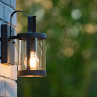 Lucide LINDELO wall light indoor outdoor, E27 socket, 60W max, 220-240V, IP44, Matt Black metal finish