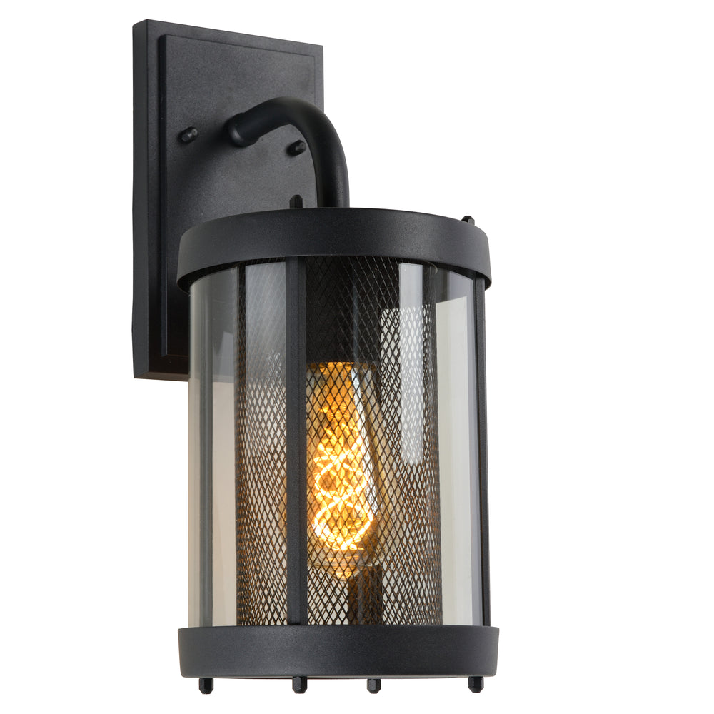 Lucide Makkum wall light, 1xE27, IP23 outdoor indoor lamp, Matt Black metal, 220-240V, 60W max