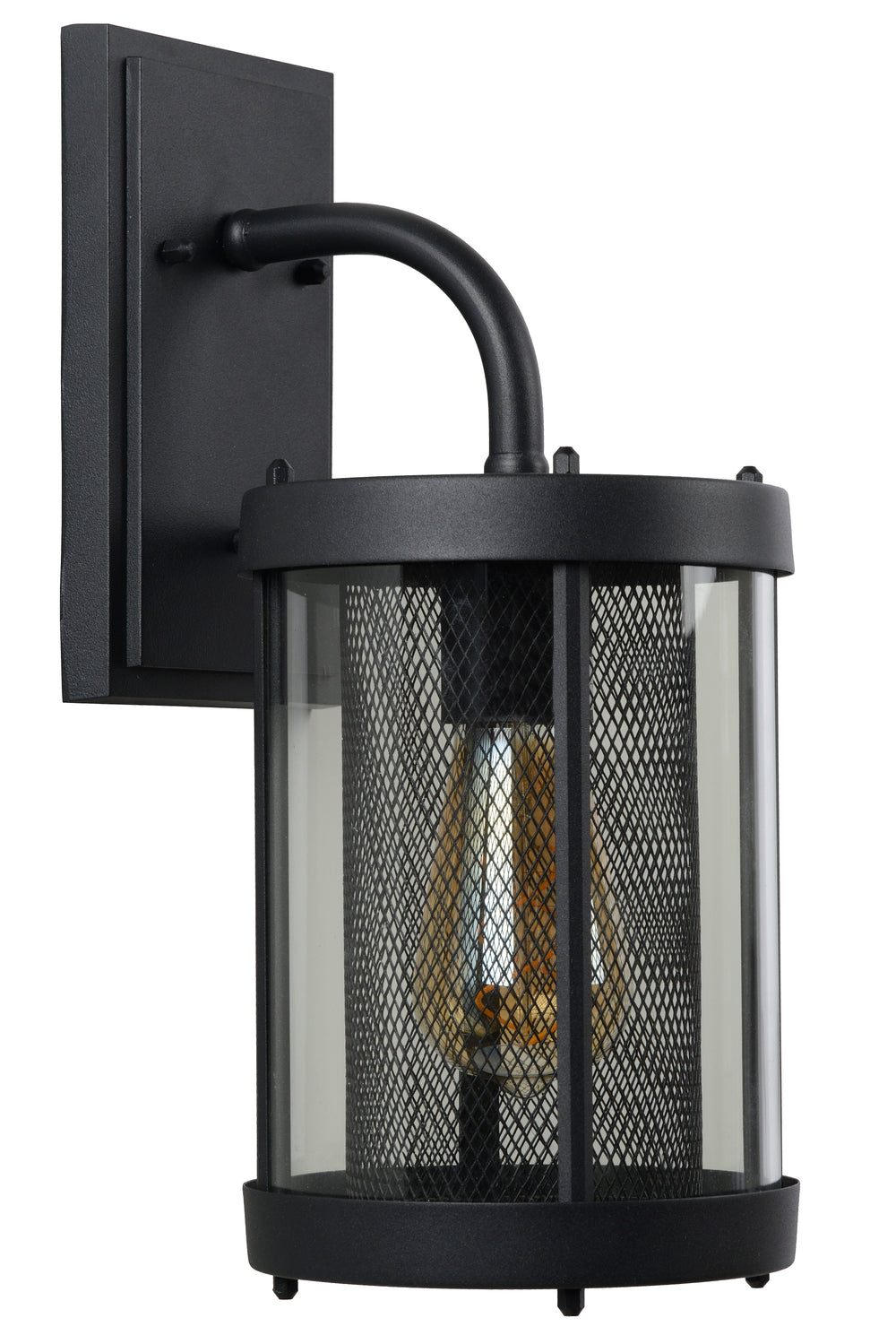 Lucide Makkum wall light, 1xE27, IP23 outdoor indoor lamp, Matt Black metal, 220-240V, 60W max