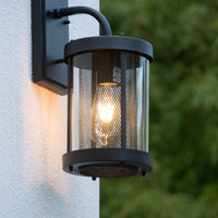 Lucide Makkum wall light, 1xE27, IP23 outdoor indoor lamp, Matt Black metal, 220-240V, 60W max