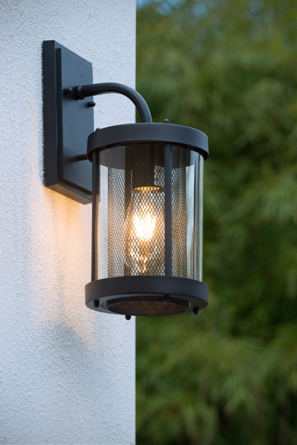 Lucide Makkum wall light, 1xE27, IP23 outdoor indoor lamp, Matt Black metal, 220-240V, 60W max
