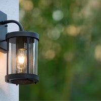 Lucide Makkum wall light, 1xE27, IP23 outdoor indoor lamp, Matt Black metal, 220-240V, 60W max