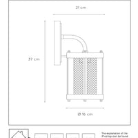 Lucide Makkum wall light, 1xE27, IP23 outdoor indoor lamp, Matt Black metal, 220-240V, 60W max