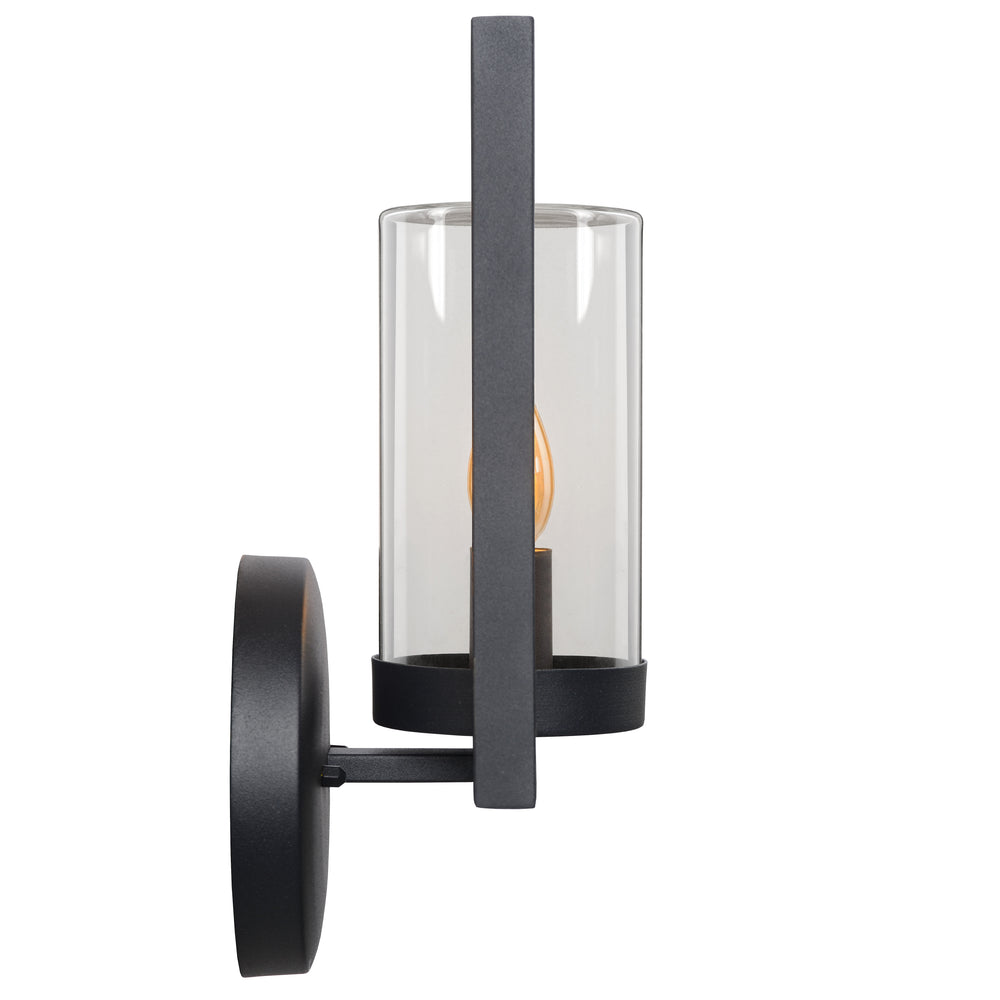 Lucide NISPEN wall light Black, 1xE14 socket, 40W max, IP44 outdoor indoor metal fixture 220-240V