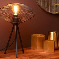 Lucide Mesh Tischlampe Schwarz 30cm 1xE27 LED 220-240V