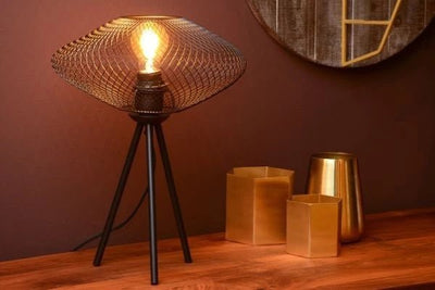 Lucide Mesh Tischlampe Schwarz 30cm 1xE27 LED 220-240V
