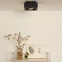 Lucide ZEFIX LED Deckenstrahler, Dim to Warm, GU10 12W 2200K-3000K, verstellbar, quadratisch, Schwarz, IP20