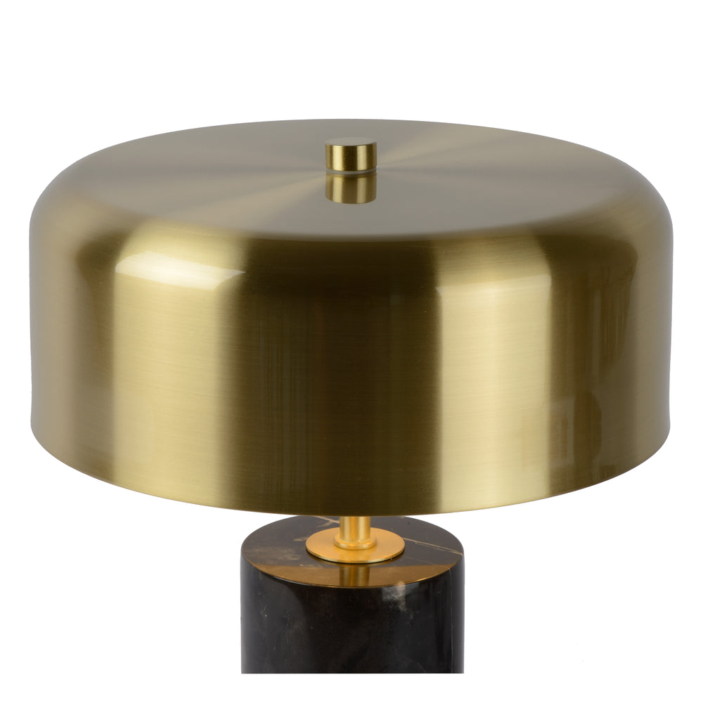 Lucide MIRASOL modern table lamp Ø25cm Black marble metal, 3xG9 sockets, dimmable with cable switch, IP20