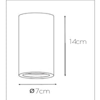 Lucide Gipsy ceiling spotlight, 1xGU10, 220-240V, IP20, White gypsum, cylindrical modern design Ø7cm