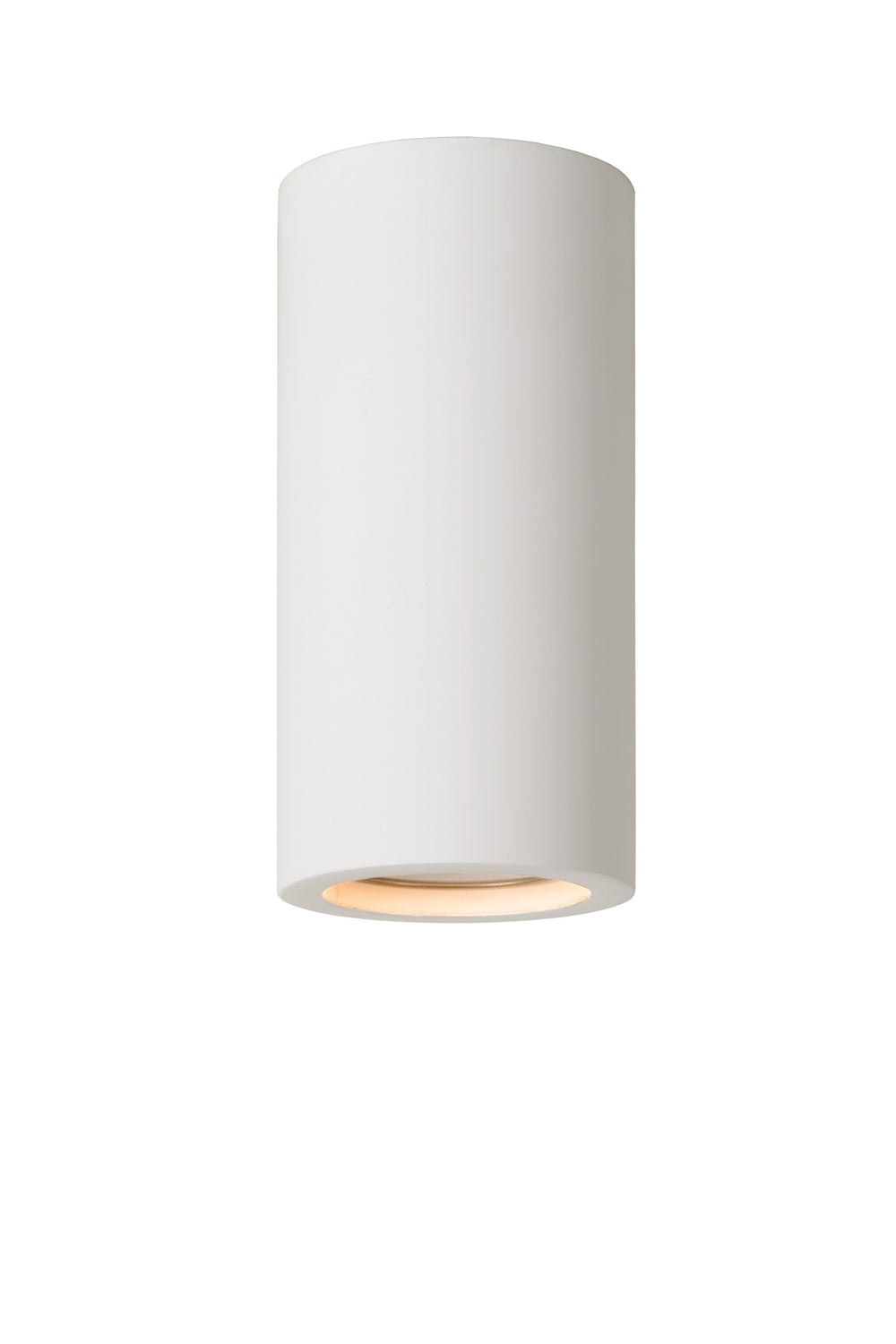 Lucide Gipsy ceiling spotlight, 1xGU10, 220-240V, IP20, White gypsum, cylindrical modern design Ø7cm
