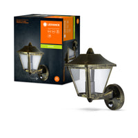 Ledvance ENDURA Classic Tradition Up Sensor Wall Light E27 Gold Black Outdoor IP44 Die-cast Aluminum