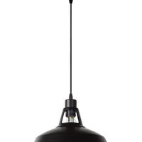 Lucide BRASSY-BIS hanging lamp Black, 1xE27 socket, adjustable height, round metal shade Ø31cm, IP20