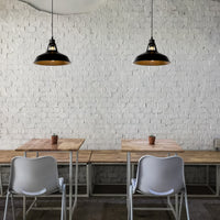 Lucide BRASSY-BIS hanging lamp Black, 1xE27 socket, adjustable height, round metal shade Ø31cm, IP20