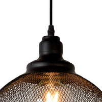 Lucide MESH hanging lamp Black Ø28cm 1xE27 modern metal pendant light IP20 height adjustable dimmable