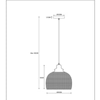 Lucide MESH hanging lamp Black Ø28cm 1xE27 modern metal pendant light IP20 height adjustable dimmable