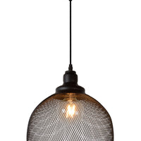 Lucide MESH hanging lamp Black Ø28cm 1xE27 modern metal pendant light IP20 height adjustable dimmable
