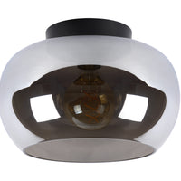 Lucide JUDI ceiling light Ø30.5cm, smoke glass, 1xE27, dimmable, modern style, metal frame, IP20