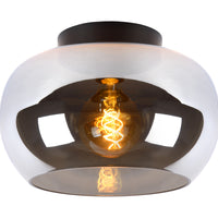 Lucide JUDI ceiling light Ø30.5cm, smoke glass, 1xE27, dimmable, modern style, metal frame, IP20