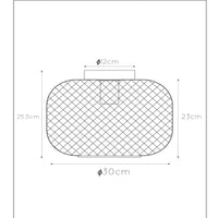 Lucide MESH ceiling light 30cm metal cylinder, E27 socket, Matt Black with Gold finish, IP20 vintage style