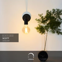 Lucide SCOTT Wandleuchte, Metall Vintage Design, 1xE27, 40W max, IP20, Matt Schwarz